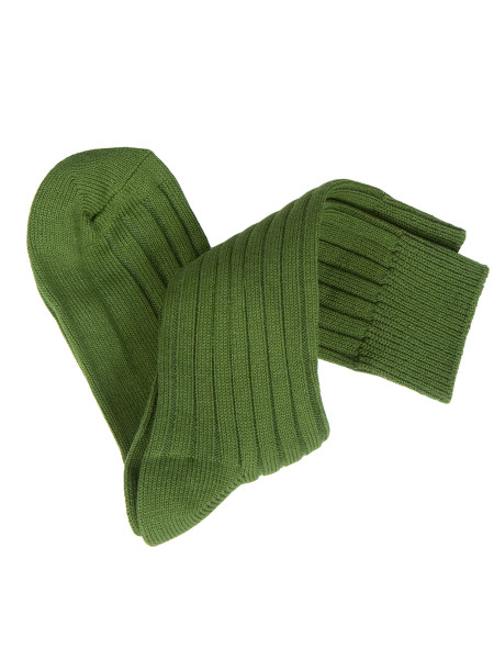 Cotton Rib Socks - Forest Green