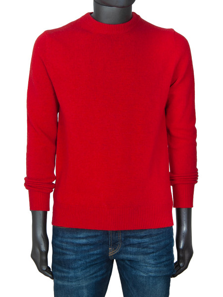 Wool Crew Neck Sweater - Red