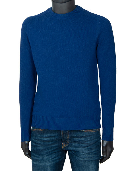 Wool Crew Neck Sweater - Ocean Blue