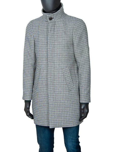 Tailored Wool Blend Harvey Overcoat - Cashew, Dogtooth