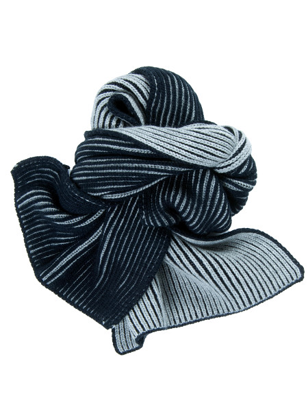Reversible Scarf - Navy & Light Grey Stripe