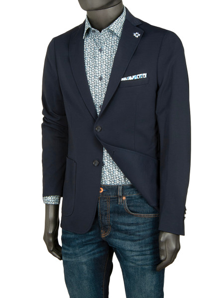 Silk Sheen Blazer - Dark Navy