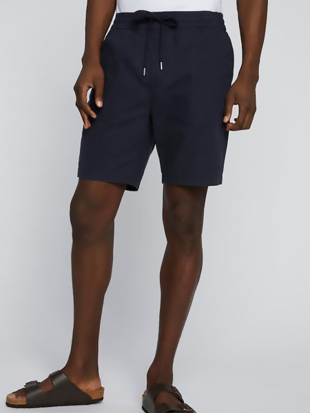 Linen Cotton Shorts - Dark Navy