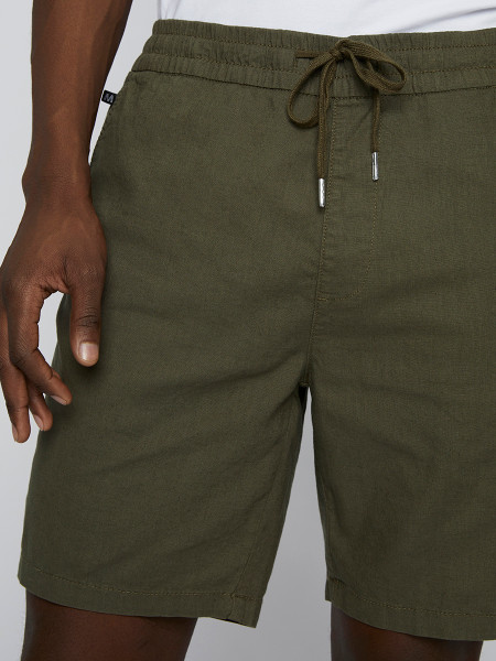 Linen Cotton Shorts - Olive