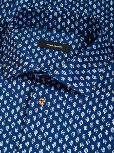 Matinique Marc Shirt - Dark Navy White Flower 