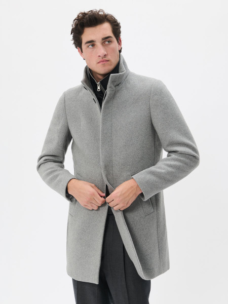 Matinique Harvey Wool Coat - Light Grey