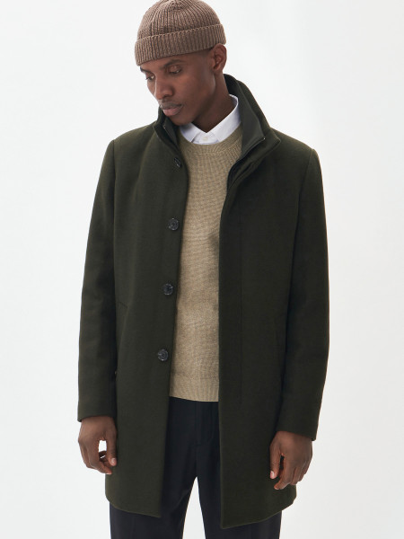 Matinique Harvey Wool Coat - Forest Night