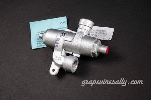 LIMITED SUPPLY! Vintage Gas Stove Factory Re-Built Robertshaw-Grayson TS-7WM 7/16 Connect Safety Valve with Warranty. This style has the UP DOWN gas connect. Guaranteed to work like a new. 1 Year Warranty. GAS CONNECTION - Inlet/Outlet - 7/16 Compression UP DOWN Connect. These are very rare.