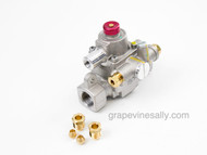 NEW Robertshaw TS-11 Safety Valve w/ Pilot Fittings. Warranty 1 Year. Gas Connection - Inlet/Outlet - 7/16 Compression. Included are 1/4" and 3/16" pilot fittings.

We recommend you have a certified professional or company with experience in this area install this part.  

We have most styles of Robertshaw Model BJ Thermostats and Safety Valves that are used with the vintage OK&M and Wedgewood and other vintage stoves IN STOCK NOW and ready to install. 

