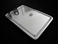 PRE-ORDER - COMING SOON! Original Vintage O'Keefe & Merritt Stove Top Polished Aluminum Cooking Griddle. The rear side does not get polished - thoroughly cleaned, and ready to use. Found on the later 50's and early 60's vintage stoves. PLEASE NOTICE, this style has the griddle cover 'rests' around the sides, front and rear edges. 
MEASUREMENTS: 18-1/4" x 11-7/8" 