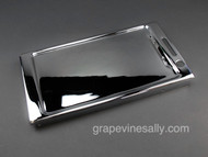 NEW CHROMED original vintage 1940's, 1950's Wedgewood gas stove cooking griddle. Temperature gauge is not included.  This is the slightly narrower vintage Wedgewood stove top cooking griddle. Please notice, this is the style with the 2 grease drip holes at the front of the griddle.

MEASUREMENTS: 20-1/2" x 11.0" (from the rear) 

All of our chrome parts are Triple Plated (copper, nickel, chrome)