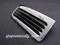 Vintage OKeefe & Merritt stove original NEW CHROME stove top vent. This is the OK&M style vent with the thin fins, with 1 center REAR PEG. Fits the vintage 1940's - 1950's O'Keefe & Merritt stoves.

MEASUREMENTS: 
Exterior Width: 6-1/8"  /  Exterior Depth: 2-1/2"

Backsplash Vent Hole Opening: 5-1/4" Width x 1-1/8" Depth