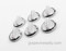 Set of 6 Re-Conditioned Original Vintage O'Keefe & Merritt Stove Gas Control Knobs. The red 'OFF' has been re-lettered on all six knobs. There are no cracks, chips - the rear "D" is in very nice condition. Six bright and shiny chrome bezel are included. 