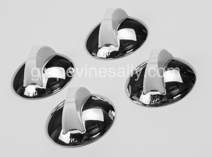Set of 4 Original Vintage ROPER Stove Burner Control Knob Dial w/ NEW