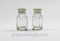 These are a great classic glass salt & pepper shaker set. There are no chips or cracks. One cap has a small dent. If you have a vintage themed space, these are a must! Pure functional eye candy.

MEASUREMENTS: Each Shaker - Height 4.0"" / Sides 1-1/2"