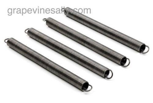 SAVE 20% - Set of 4 NEW vintage Wedgewood Gas Stove NEW Oven Door Springs - Each oven door uses two springs. Replacing both oven door springs is recommended to maintain equal & proper tension. This will also help prevent panel and knob browning.

MEASUREMENTS: Each Overall Length 6.0"