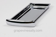NEW CHROME Center Griddle Grease Drip Tray. This is the thin SMOOTH pull style. Fits the vintage 1940's-1950's Wedgewood Gas Stoves. The metal integrity is excellent. 

MEASUREMENTS: 
(does not incl. the handle pull): 8-3/4" x 4-7/8"