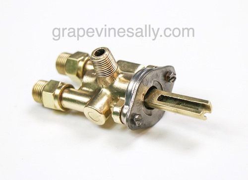 Fits the vintage 1950's-60's Western Holly Built-In Counter Top Re-Conditioned Stove Burner Gas Valve The stem turns smoothly and the threads are in good condition. This is the style that mounts on the main gas bar vertically and the gas line fitting screws directly to the end of the valve. 

Please note, we recommend you have a certified professional or company with experience in this area inspect these parts prior to installation. Alway check for gas leaks when completing your repairs.