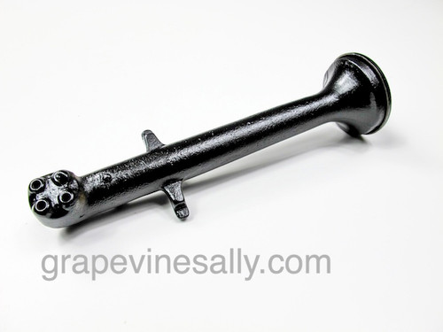 This is a short used antique/vintage stove burner. It has been repainted with a high heat satin black paint. These were used on several different period stove models. The end round air vent and screw is included.

Approximate Overall Length: 8.0"
