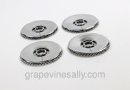 Set of 4 Re-Conditioned Vintage Gaffers & Sattler Stove Top Burners. Aluminum burners - these have been professionally polished and are absolutely gorgeous. 

MEASUREMENTS: Diameter 3-5/8" 