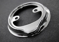 Original Vintage O'Keefe & Merritt Stove Burner Control Knob New Chromed Bezel Ring. The bezel ring reads:  < "ON   "OFF" > Screws to the rear of the knob with 2 screws.

All of our new chromed parts are 'Triple Plated' (copper, nickel, chrome)