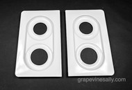 NEW PORCELAIN ENAMELED Original Vintage 1940's-50's Wedgewood Stove Tops. These fit the vintage 40" wide Wedgewood stoves. This set has the outer round corners - they sit within the stove top frame that surrounds the entire stove top. (white porcelain enamel frame is available in store at this time) This is a gorgeous set.
MEASUREMENTS: Length 20.5"  /  Width 12-1/4"  /  GRATE INSET: Length 16-7/8"  /  Width 8-1/8"
