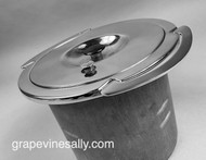 2 Piece Original Vintage Chambers Stove Large Thermowell Pot Accessory with the Pressure Release Lid with Handles. We have professionally polished the lid. The aluminum metal integrity is solid throughout. This was used with cooking and warming of a huge variety of culinary favs' - So many of the vintage Chambers stove features and accessories were ahead of their time. This is one of those accessories. Used in the soup well. These stoves continue to amaze!
 
BOTTOM DIAMETER: 8-1/4" / TOP EDGES DIAMETER: 10-3/8"
 
Only 1 available.
 
More Chambers parts coming soon.