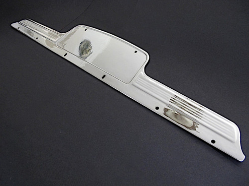 Original Vintage 1940's, 1950's Wedgewood Gas Stove NEW CHROME Decorative BacksplashTrim Panel. This trim will fit the 36" vintage Wedgewood gas stove. This is a very rare find, we do not see many of these in this nice condition. This is the decorative chrome trim that screws to the rear top of the stove and mounts behind your clock/timer assembly. The metal integrity is excellent, this is a very nice trim panel.

All of our new chromed parts are 'Triple plated' (copper, nickel, chrome)