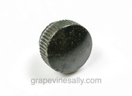 Hard to find vintage stove top black Telechron clock knob. These are used on clocks and timers that were found on the 40's-50's vintage stove top clocks. The Telechron clock knobs use a reverse thread. THEY DO NOT PULL OFF as with the International clock, these knobs screw off and on. The Telechron clock knobs are a very rare find.