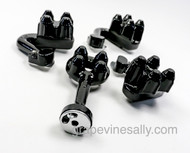 NEW PORCELAIN ENAMELED Original Vintage CHAMBERS Stove Burner Set. Restored to 'like new' condition.  This is a gorgeous set. A very rare find. This our last set.

- 3 Stove top burners - vents included

- 1 Soup-well burner - round vent is included (not pictured on burner photo)

 
