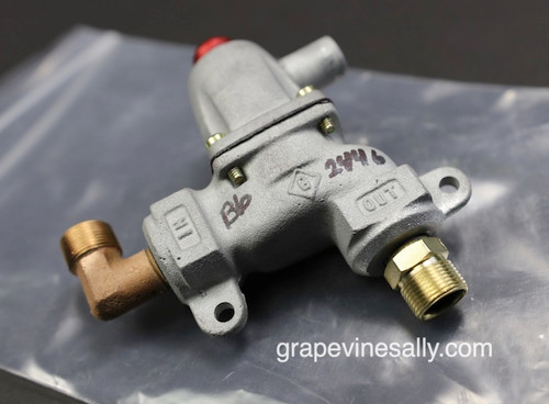 Last One - Vintage Robertshaw TS-10 Factory Re-Built Safety Valve. Please note the 'In' and 'Out' directions to be certain they line up with your plumbing. This safety valve is guaranteed to work like a new. Warranty One Year. GAS CONNECTION - Inlet/Outlet - 1/4" pipe w/ fittings.  

A ONE YEAR WARRANTY IS INCLUDED.

 "RE-BUILT" When we use this term, this means we at GrapevineSally have had the part newly RE-BUILT by factory professionals with over 50 years of experience working with vintage thermostats, safety valves and related gas products. It also means that the thermostat or safety valve HAS NOT BEEN USED post re-build and will perform as new. All re-built thermostats and safety valves are original vintage parts.There are NO REFUNDS, RETURNS or EXCHANGES on re-built thermostats or safety valves. 

 We recommend you have a certified professional or company with experience in this area install this part.  