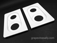 SAVE OODLES! Please Read Full Description.
These fit the vintage 40" wide Wedgewood stoves. This set has the outer 1/4 round corners - they sit within the stove top frame that surrounds the entire stove top. (white porcelain enamel frame is available in store at this time)

This set is a NEW PORCELAIN ENAMELED original vintage 1940's-50's Wedgewood stove tops. The porcelain enamel process involves very high heat. Every now and again a panel, or tops will warp slightly from the extreme heat required. This is one of those sets. The porcelain enamel finish is gorgeous. The problem is when these are inserted on the stove within the surrounding frame they don't lay perfectly flat from front to rear. There are a couple of relatively easy fixes. One requires grinding down the L&R vertical underside edges at the center areas of each side approximately 1/16" at the bow. The warpage is so slight, it is not visible to the photos. Please call with any questions. Please do not purchase if you are not OK with all details. 

MEASUREMENTS: Length 20.5"  /  Width 12-1/4"  /  GRATE INSET: Length 16-7/8"  /  Width 8-1/8"