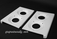 Original Vintage 39" O'Keefe & Merritt NEW PORCELAIN ENAMELED L&R Stove Tops. This is a gorgeous set. Please note, this is the style that accommodates the OK&M 6 spoke grates with the 3 and 2 underside pegs.  

MEASUREMENTS: Depth 22.0" / Depth at Corners 22-3/4" / Width 13-1/4"   