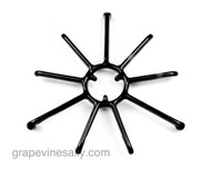 LIMITED SUPPLY
Original New Porcelain Enameled Vintage 1940's O'Keefe & Merritt Stove Top 'Spider' Burner Grate.

This is the style often found on several of the 1946-47 model O'Keefe & Merritt stoves. The grate peg holes are found above the drip well edges on the stove top.  

MEASUREMENT:

The grate spoke with the pegs extend 4.0" from the INNER edge of round ring

Outside diameter of the ring is 2.75" (measure from the underside)