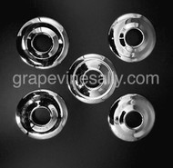 NEW CHROMED Set of 5 Original Vintage Western Holly Stove Gas Control Knob Bezel Rings. These are in excellent condition.

* Single new chromed bezels also available in store.

 