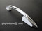 Original NEW CHROMED Vintage Western Holly Gas Stove 11" Oven Door & Drawer Handle. The white plastic/bakelite trim is bright white and shiny. Original mounting gasket is included. In addition to the new chrome, this handle has been completely disassembled and reconditioned. Like new condition. Fits the vintage 1940's - 1950's Western Holly Mid-Century Stoves. These handles are an extremely rare find.

MEASUREMENTS: Overall Length - 11.0" / Screw Mounting Holes - 5.5" (on center)