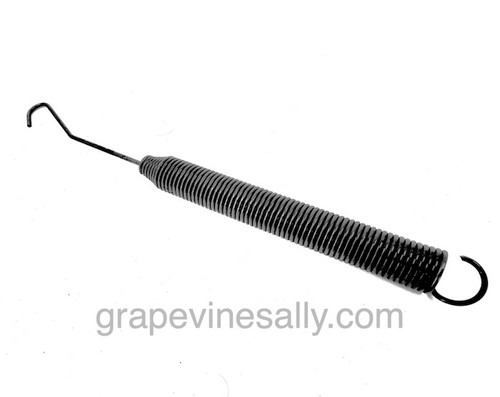 Used vintage stove oven door spring. If your stove oven door uses the hook, cable and spring system, this is the "spring" part of the system for one side of your oven door. For proper door function it is a good idea to replace both springs to maintain equal and proper tension. This will also help prevent panel browning.

MEASUREMENTS: Overall Length Extended 8.75"  /  Spring Coil 4.75"
