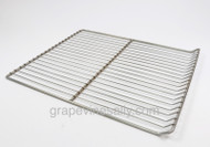 Vintage O'Keefe & Merritt, Wedgewood Stove USED CHROME Oven Rack. This is an original vintage oven rack, it fits the vintage O'Keefe & Merritt or Wedgewood main gas stove ovens. This oven rack is used, we have cleaned it, you may want to give it little more 'elbow grease' in a couple of areas. it is a very solid oven rack. This is the style without the decorative loops on the end of the rack.

MEASUREMENTS: Length 19.0" (end to end of loop)  /  Width: 15-7/8" 

 