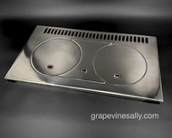 This is a 4 Piece NEW NICKEL Finished Original 39" O'Keefe & Merritt Wood Burner Cast Iron Stove Top.

These were on the left side while there were 4 gas burners in the center and the right side of the stove top. Owners of this model had the best of both worlds. This was a very unique stove, there was the wood burner on the left side and the 4 gas burners on the right of the stove top, and it would help heat the kitchen. The dual fuel was great for rural areas of the country. These O'Keefe & Merritt vintage gas & wood burning stoves were manufactured in 1946-47. The adjacent chrome tops are also available in the store at this time. 
 
This set is very thick and heavy cast iron. The nickel finish offers a warm tone to the stove top and looks great with chrome. The new nickel plating is stunning.
 
MEASUREMENTS: Depth 22.0"  /  Width 12-1/8" 
