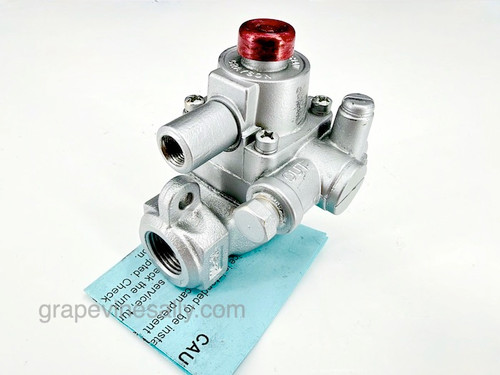 Vintage Gas Stove Factory Re-Built Robertshaw Grayson TS-11 Type K Safety Valve w/ PILOT OUT. Works on stove operating on NG or LP. Often these are preferred on stoves operating on propane (LP).

(Pilot IN/OUT also available in store)

One Year Warranty Included. 

This safety valve is guaranteed to work like a new.

GAS CONNECTION - Inlet/Outlet - 7/16" Compression

We recommend you have a certified professional or company with experience in this area install this part.  

"RE-BUILT" When we use this term, this means we at GrapeVineSally have had the part/s newly RE-BUILT by factory professionals with over 50 years of experience working with vintage thermostats, safety valves and related gas products. It also means that the thermostat or safety valve HAS NOT BEEN USED post re-build and will perform as new. All re-built thermostats and safety valves are original vintage parts. 

We have most styles of Robertshaw Model BJ Thermostats and Safety Valves that are used with the vintage OK&M and Wedgewood and other vintage stoves IN STOCK NOW and ready to install. 

 