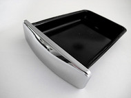 New Chromed Vintage Wedgewood Stove Center Griddle Grease Drip Tray. This is the style with the thick pull. Fits the vintage 1940's-1950's Wedgewood stoves. 
MEASUREMENTS (incl. the handle pull): 6-3/8" x 4.0"