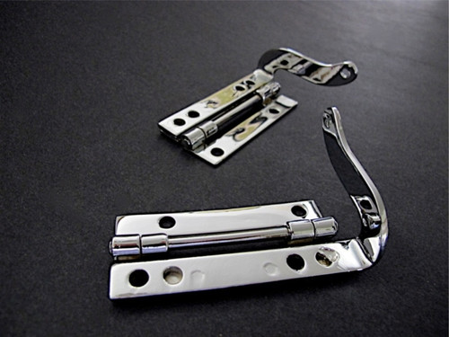 L&R Set Original NEW CHROME Vanishing Shelf/Cover Spring Arm Hinges.