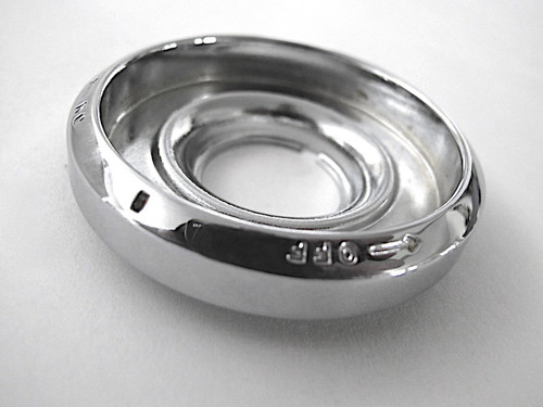 NEW CHROMED Original Vintage Robertshaw Gas OVEN CONTROL KNOB Bezel Ring. 
Rear Sleeve Depth: 1/4"