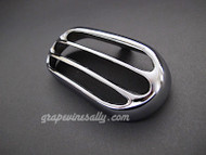 NEW CHROME - Vintage Wedgewood Stove Heavy Cast Oval Stove Top Vent. Fits the vintage 1940's-1950's Wedgewood stoves. These vents slip over your two L&R OVAL vent exhausts on the top of your stove backsplash. This style of vent is a very rare find. MEASUREMENTS: Width 5-1/2" OD  /  Depth 2-1/2" OD (measured from bottom of vent)