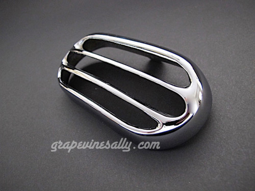 NEW CHROME - Vintage Wedgewood Stove Heavy Cast Oval Stove Top Vent. Fits the vintage 1940's-1950's Wedgewood stoves. These vents slip over your two L&R OVAL vent exhausts on the top of your stove backsplash. This style of vent is a very rare find. MEASUREMENTS: Width 5-1/2" OD  /  Depth 2-1/2" OD (measured from bottom of vent)