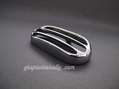 NEW CHROME - Vintage Wedgewood Stove Heavy Cast Oval Stove Top Vent. Fits the vintage 1940's-1950's Wedgewood stoves. These vents slip over your two L&R OVAL vent exhausts on the top of your stove backsplash. This style of vent is a very rare find. MEASUREMENTS: Width 5-1/2" OD  /  Depth 2-1/2" OD (measured from bottom of vent)