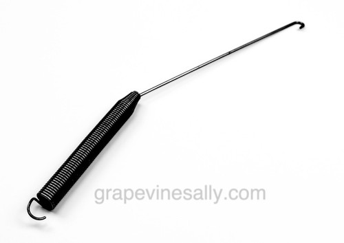 LIMITED SUPPLY!
Original O'Keefe & Merritt Vintage Stove Vanishing Shelf Cover Spring. This spring mounts on the left or right side of the rear of your stove, they are L or R interchangeable. The extending rod hooks in the vanishing shelf rear hinge arm. These spring are specifically designed for the OM two panel vanishing shelf. (TIP: install spring holding the shelf in the up position) 

MEASUREMENT: Fully extended 13.25"