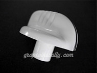 This is an original re-conditioned vintage Wedgewood stove Extended Stem Control Knob. Knobs are always bright, shiny. This knob, dial will often be used with the embossed aluminum bezels with 'GRID', 'REAR', 'FRONT', 'BROIL'. This knob bezel ring attaches with square tension nut (see photos) included with knob purchase, not screws.

 'GRID', 'REAR', 'FRONT', 'BROIL' embossed bezels are available in store. Search keyword 'bezel'