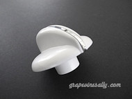 Gas Burner Control Knob. This is a reproduction with extended rear "D" stem. This fits most vintage stoves with the standard "D" gas valve stem.

MEASUREMENTS: Knob Diameter: 2.0"  Rear Stem Extends 3/4"

