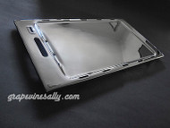 NEW CHROMED Original Vintage Stove Top Cooking Griddle for Vintage 1940's, 1950's O'Keefe & Merritt Gas Stoves. Please note this griddle includes a new chromed gauge frame. Gauge and glass are not included. This style of OK&M griddle has the 2 support peg/posts on the front underside.

MEASUREMENTS: 22.0" x 12.0" (from the rear) 

All of our new chromed parts are 'Triple Plated' (copper, nickel, chrome)